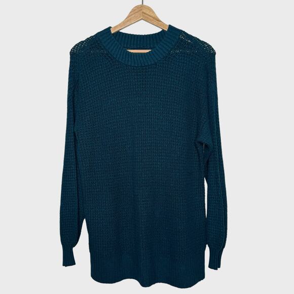 AE Cloudspun Turquoise Waffle Knit Sweater XS | Cozy Soft Grunge Aesthetic - Picture 2 of 6